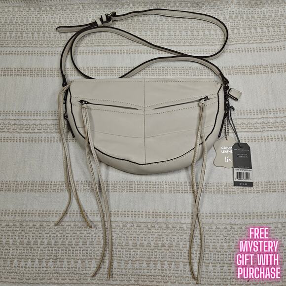 liv. Olivia + Joy Off-White Leather Crossbody Bag – New with Tags - Picture 1 of 4